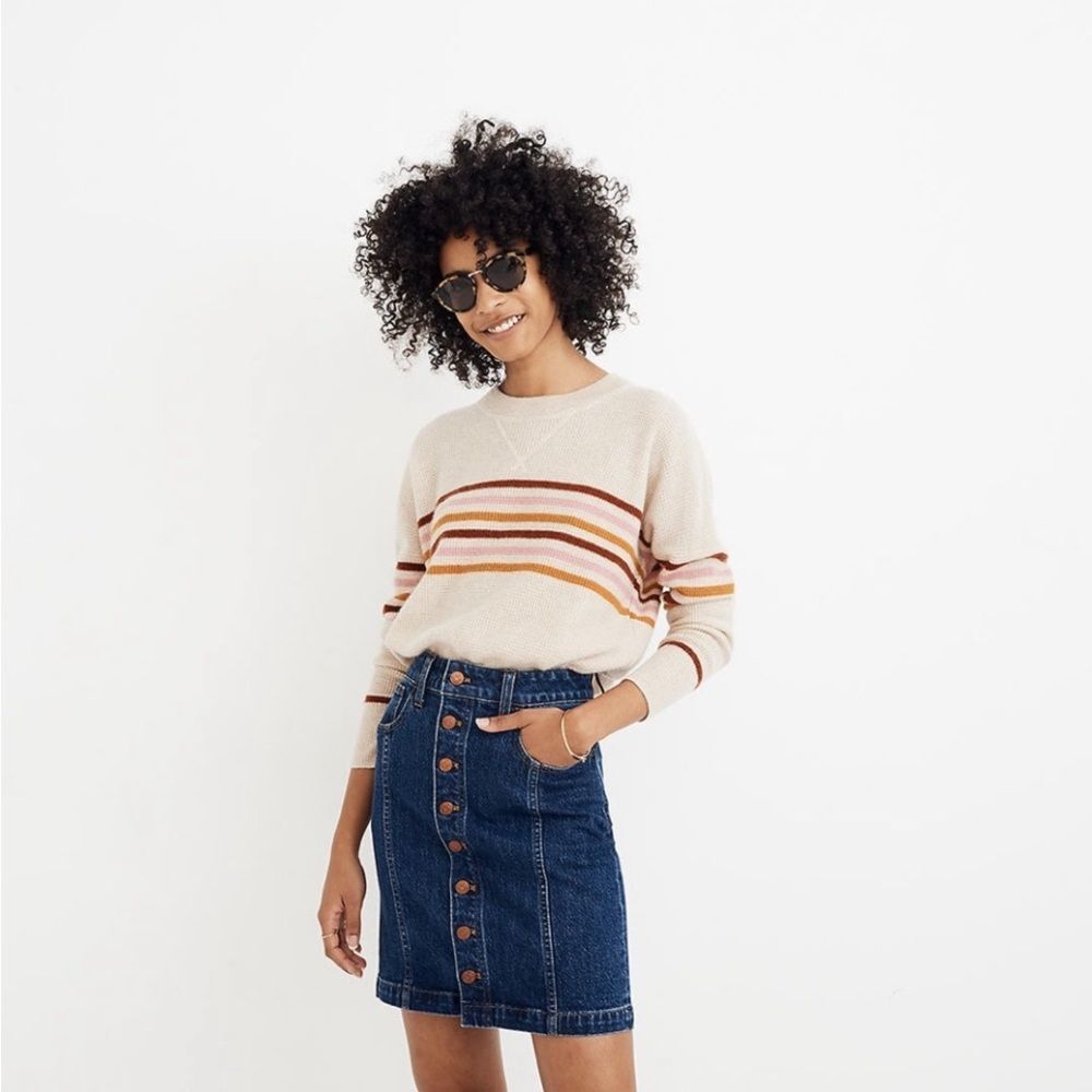 MADEWELL Stretch Denim Straight Mini Skirt in‎ Pfeiffer Wash Size 26